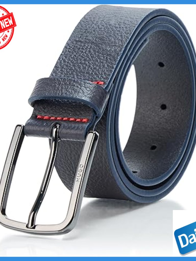 Men's Leather Belt Size 32, Pebbled Style, Heavyweight Cowhide